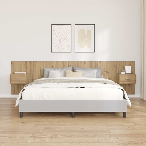 vidaXL Headboard with Cabinet 3 pcs Artisan Oak Engineered Wood