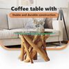 vidaXL Coffee Table Solid Teak Driftwood 60 cm