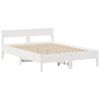 vidaXL Bookcase Bed without Mattress White 150x200 cm King Size Solid Wood Pine