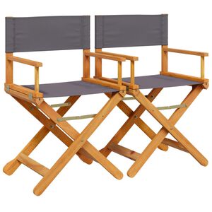 vidaXL Folding Director Chairs 2 pcs&nbsp;Dark Grey Fabric