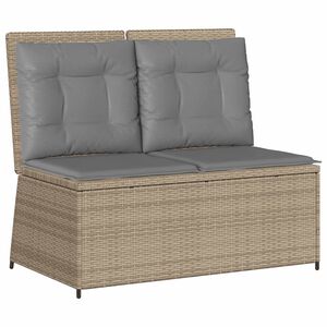 vidaXL Garden Bench Beige Poly Rattan