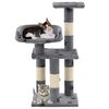 vidaXL Cat Tree with Sisal Scratching Posts 65 cm Paw Prints Grey
