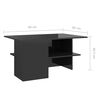 vidaXL Coffee Table High Gloss Black 90x60x46.5 cm Engineered Wood