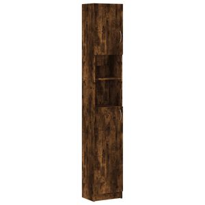 vidaXL Bathroom Cabinet Smoked Oak 32x25.5x190 cm Engineered Wood