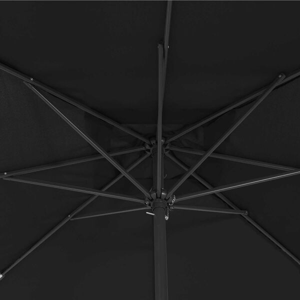vidaXL Garden Parasol Black 295 x 295 x 245 cm Polyester and Steel