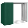 vidaXL Garden Firewood Shed Green 245x98x159 cm Galvanised Steel