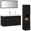 vidaXL Bathroom Furniture Set 4 pcs Black Oak Engineered Wood