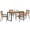 vidaXL Garden Dining Set 5 pcs Black and Brown Poly Rattan