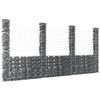 vidaXL U-shape Gabion Basket with 4 Posts Iron 380x20x200 cm