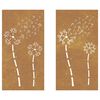 vidaXL Garden Wall Decorations 2pcs 105x55cm Corten Steel Flower Design