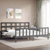 vidaXL Bed Frame without Mattress Grey 200x200 cm Solid Wood Pine