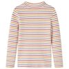 vidaXL Kids' T-shirt with Long Sleeves Mock Turtleneck Ecru 128