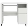 vidaXL Desk with Wheels White 91 x 50 x 77 cm Engineered Wood