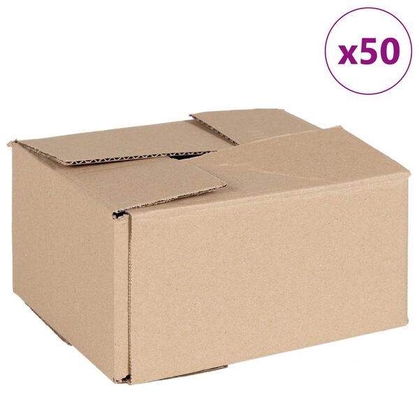 vidaXL Folding Box 50 pcs Natural 20 x 15 x 10 cm Cardboard