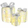 vidaXL Gift Box Decoration 3 pcs Warm white 20 x 20 x 20 cm PET