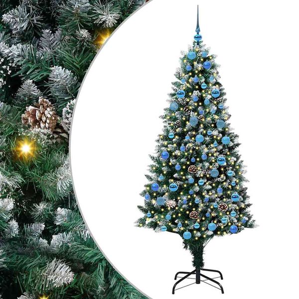 vidaXL Artificial Christmas Tree with 300 LEDs with Stand Green 180 cm