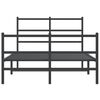 vidaXL Metal Bed Frame without Mattress with Footboard Black 120x200cm