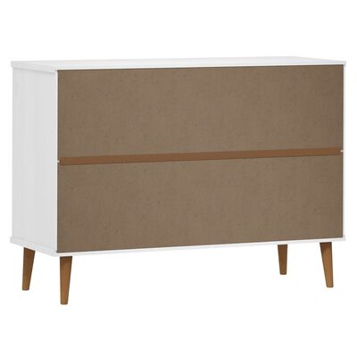 vidaXL Drawer Cabinet MOLDE White 113x40x80 cm Solid Wood Pine