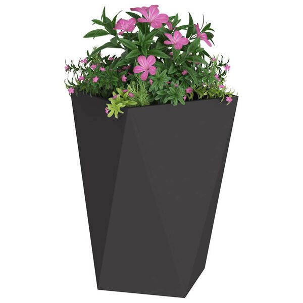 vidaXL Planter 2 pcs Black 50 x 50 x 75 cm Steel