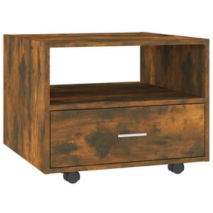 vidaXL Coffee Table Smoked Oak 55x55x40 cm Engineered Wood