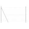 vidaXL Welded Wire Fence with Concrete Base 50 x 1.5 m Silver Mesh