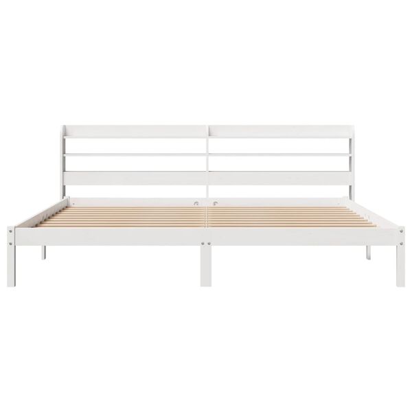 vidaXL Bed Frame without Mattress White 200x200 cm Solid Wood Pine