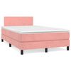 vidaXL Box Spring Bed with Mattress Pink 120x200 cm Velvet