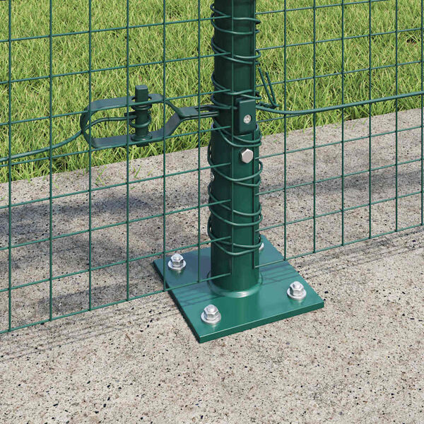 vidaXL Fence Post Green 25 x 0.8 m (25 x 25 mm mesh) Steel and PVC