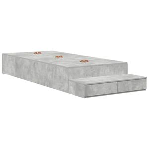 vidaXL Storage Bed Frame with Door Concrete Grey 80 cm Engineered Wood