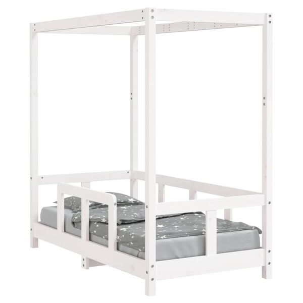 vidaXL Kids Bed Frame White 70x140 cm Solid Wood Pine