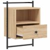 vidaXL Bedside Cabinets Wall-mounted 2 pcs Sonoma Oak 40x30x61 cm Engineered Wood