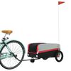 vidaXL Bike Trailer Black and Red 30 kg Iron