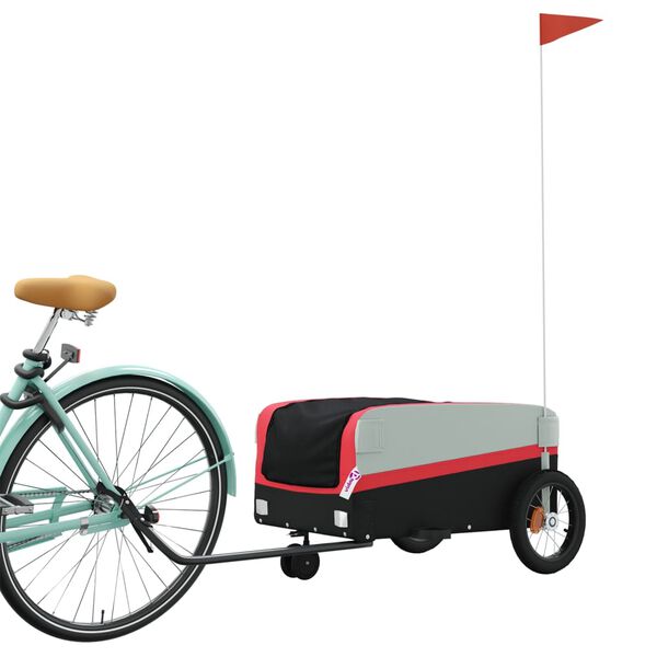 vidaXL Bike Trailer Black and Red 30 kg Iron
