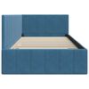 vidaXL Corner Bed Frame with Headboard Blue 90 cm x 200 cm Velvet