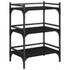 vidaXL Kitchen Trolley Black Oak 50 x 35 x 75.5 cm Engineered Wood