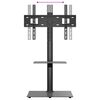 vidaXL Corner TV Stand 2-Tiers for 32-65 Inch Black