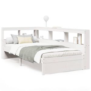 vidaXL Bookcase Bed without Mattress White 90x200 cm Solid Wood Pine