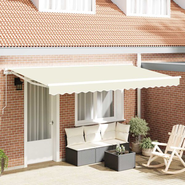 vidaXL Awning Replacement Fabric Cream 380 x 195 cm Polyester