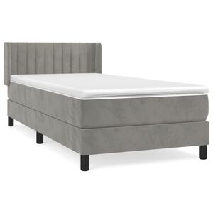 vidaXL Box Spring Bed with Mattress Light Grey 80x200 cm Velvet