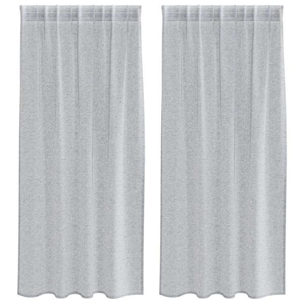vidaXL Voile Curtain 2 pcs Dark Grey 175 x 140 cm Polyester