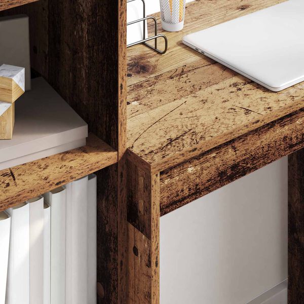 vidaXL Desk with Drawer 2 pcs Old Wood