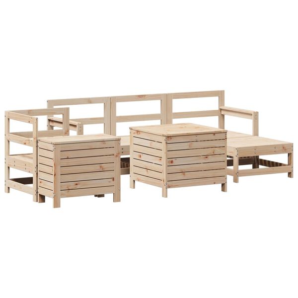 vidaXL 7 Piece Garden Sofa Set Solid Wood Pine