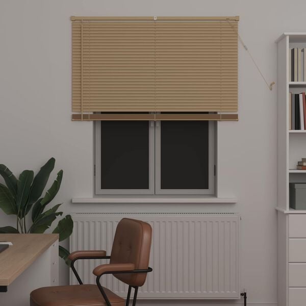 vidaXL Venetian Blind Manual Light Brown with Pattern 150 x 110 cm PVC