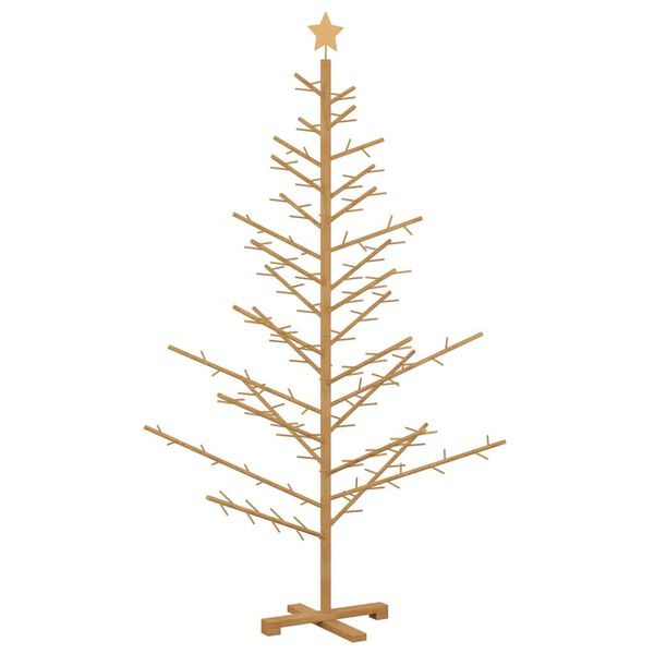 vidaXL Wooden Christmas Tree with Stand Brown 180 cm Solid pine wood