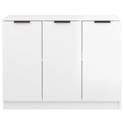 vidaXL Sideboard High Gloss White 90.5x30x70 cm Engineered Wood