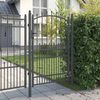 vidaXL Fence Gate with Spikes Grey 200 x 100 cm Powder-coated steel