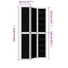 vidaXL Room Divider 3 Panels Brown Solid Wood Paulownia