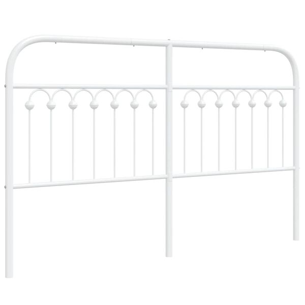 vidaXL Metal Headboard White 160 cm