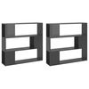 vidaXL Book Cabinet Room Divider High Gloss Grey 100x24x188 cm