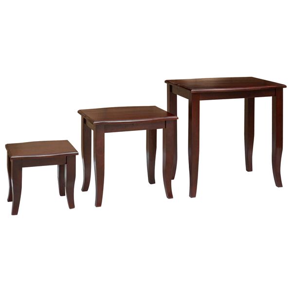 vidaXL Nesting Side Tables 3 pcs Brown Solid Mahogany Wood